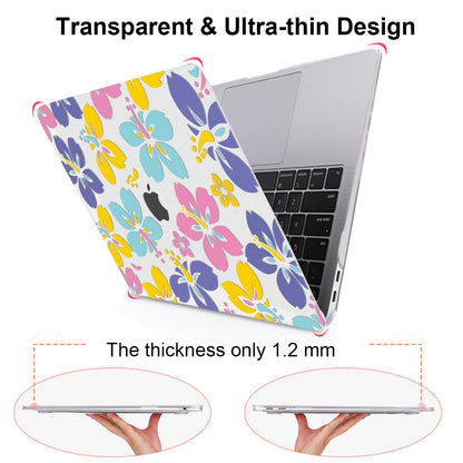 LCMOCICO for MacBook Air 13 Inch Case 2021 2020 2019 2018, Pattern Plastic Hard Shell Case Keyboard Cover for Mac Air 13 A2337 M1 A2179 A1932 with Touch ID & Retina Display, Colorful Hibiscus Flower