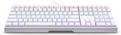 Cherry MX 3.0 S Wired Mechanical Gaming Keyboard. Aluminum Housing Built for Gamers w/MX Red Silent Switches. RGB Backlit Display Over 16m Colors. from The Makers of MX. Full Size. Pure White.