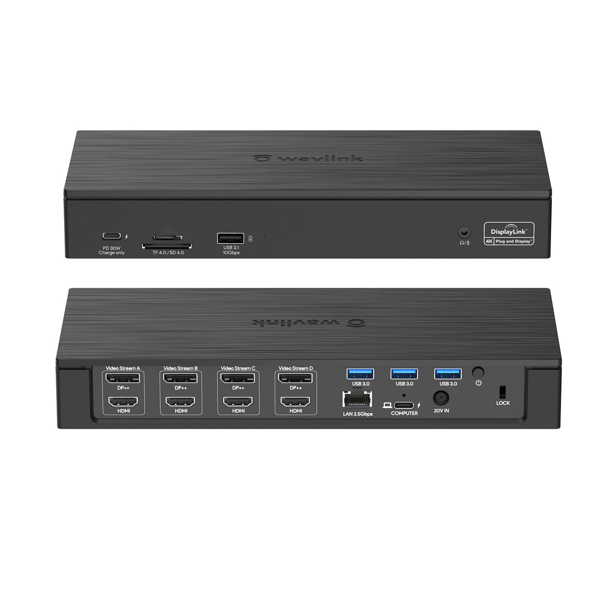WAVLINK DisplayLink Laptop Docking Station Quad Monitor 4K@60Hz for MacBook