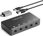 Cubilux CB5 USB Audio Interface for Recording, Streaming, Podcasting, USB to 3.5mm Sound Card with Stereo Microphone Input, Line-In, Line-Out & Headphone Jack for Monitors, Support Windows & Mac OS
