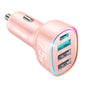75W Car Charger USB C, 4 Port Super Fast Cigarette Lighter USB Charger, Type C 60W & QC 3.0 Multiport Car Phone Adapter Accessories for iPhone 17/16/15/14/13/12 Pro Samsung S26 Series, Android, Red