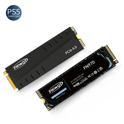 Fikwot FN970 1TB M.2 2280 PCIe Gen4 x4 NVMe 1.4 Internal Solid State Drive with Heatsink - Speeds up to 7,400MB/s, Configure DRAM Cache, Internal SSD