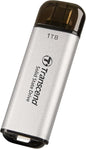 Transcend 1TB External SSD, USB 3.2 Gen2, Up to 1,050MB/s, Portable SSD with Type C, for Steam Deck, ROG Ally, MSI Claw, Windows & Mac, iPhone, iPad, Android, PS5, Xbox, Smart TV, Silver
