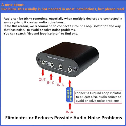 New D3 3(1)-in-1(3)-Out 3.5mm Stereo Audio Switch Source Input Signal switcher selector Splitter Box Mini