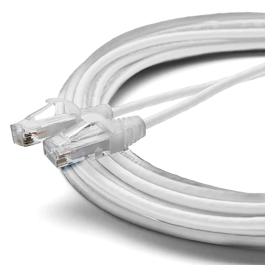 TRUECABLE Cat6 Component Rated Patch Cable, Unshielded (U/UTP), 25ft, White, 28AWG Stranded Pure Copper, Snagless 10G High-Speed Ethernet Cable, PoE++ 4PPoE 100W, UL Listed, RoHS-3, 1 Pack