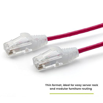 TRUECABLE Cat6 Component Rated Patch Cable, Unshielded (U/UTP), 7ft, Red, 28AWG Solid Copper, Snagless 10G High-Speed Ethernet Cable, PoE++ 4PPoE 100W, UL Listed, RoHS-3, 1 Pack