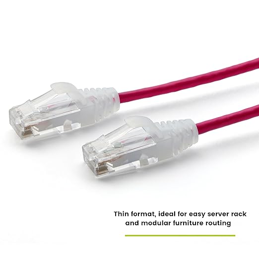 TRUECABLE Cat6 Component Rated Patch Cable, Unshielded (U/UTP), 1ft, Red, 28AWG Solid Copper, Snagless 10G High-Speed Ethernet Cable, PoE++ 4PPoE 100W, UL Listed, RoHS-3, 5 Pack