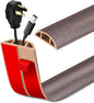 Floor Cord Cover Self Adhesive Cord Hider Floor Extension Cord Covers for Floor Power Cord Protector Cable Management Prevent Cable Trips Cable Cavity 0.47" W x 0.27" H (Brown Walnut Wood, 10Ft)