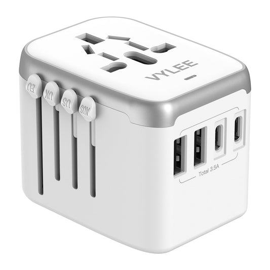 VYLEE Universal International Power Travel Plug Adapter (White Grey)