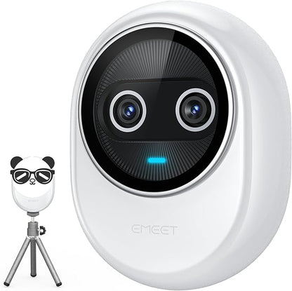 EMEET Piko+ Webcam 4K, World's 1st Dual-Camera AI-Powered 4K Webcam, 1/2.55'' Sony Sensor, 3 Mics&3 Sound Modes, Panda Magnetic Privacy Cover, USB C-C&C-A, Ideal for Livestreamers and Content Creators