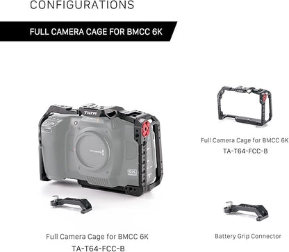 Tilta Camera Cage for BMCC 6K | Compatible with Black Magic Design Cinema Camera 6K Cold Shoe/Arri Rosette/NATO Rail | (Full Camera Cage)