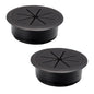 2 Pcs Desk Grommet 2-1/16" / 53 mm, Desk Hole Cover for Cables Black, Cable Grommet ABS Plastic, Desk Hole Grommet for Home & Office Pc, Detachable Cable Cord Organizer
