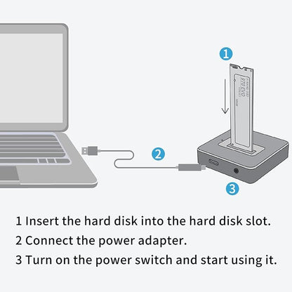 ACASIS NVME SSD Reader Adapter, Aluminium Alloy Housing Fast Heat Dissipation, NVME to USB Docking Station, M.2 SSD to USB Adapter 10Gbps, Support M.2 (M Key) NVMe SSD and (B+M Key) SATA-Based SSD