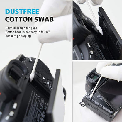 VSGO Professional Camera Cleaning Kit with Portable Bag Air Blower Lens Cleaning Pen Spray Cotton Swab Cloth Compatible for Canon, Nikon, Sony DSLR Cameras and Sensitive Electronics Bundle(VS-A3E)