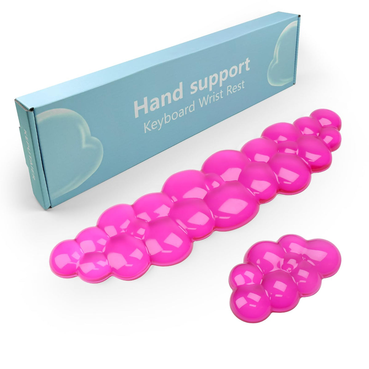 Gel Cloud Keyboard and Mouse Wrist Rest, Cute Wrist Support and Arm Support Keyboard Rest for Keyboard and Mouse Typing Pain Relief，Suitable for Office/Computer/Laptop/Gaming (Pink)
