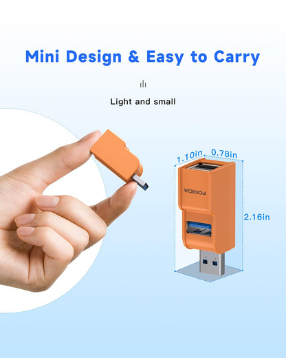 FORIDA 3 Ports USB 3.0 hub, USB Splitter to 2 USB 2.0 Out &1 USB-3.0 Port