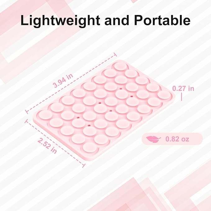 1 Pack Silicone Suction Cup Phone Case Mount Double Sided, Phone Accessories Hands-Free Strong Grip Holder for Selfies and Videos, Silicon Phone Stand Sticky for iPhone and Android Lavender