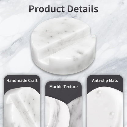 ZJL Marble Phone Stand for Desk - Cell Phone Holder for Nightstand Office Decor Telephone Boho White Marble Kitchen Accessories