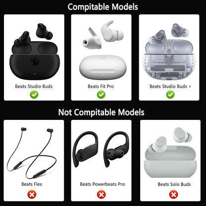 Replacement Silicone Ear Tips for Beats Fit Pro/Studio Buds/Studio Buds+ Headphone, 6 Pairs Earbuds Eartips L/M/S, Eargels Set Fit in Case, Earplug Ear Cap, Ear Buds Accessories-Black