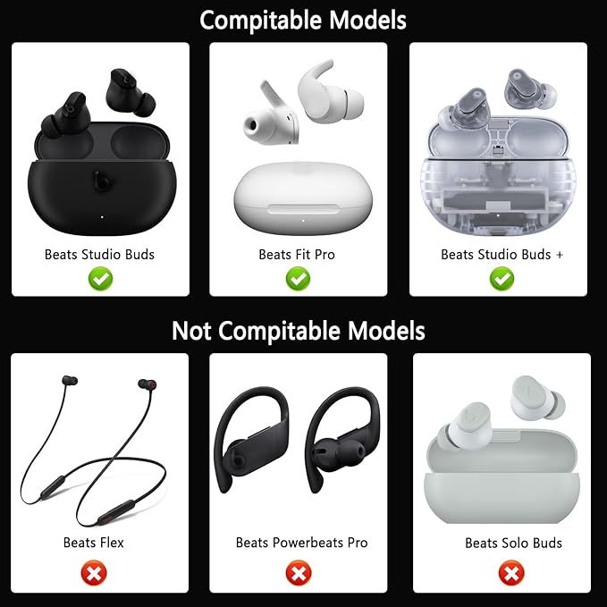 Replacement Silicone Ear Tips for Beats Fit Pro/Studio Buds/Studio Buds+ Headphone, 6 Pairs Earbuds Eartips L/M/S, Eargels Set Fit in Case, Earplug Ear Cap (Red)