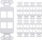 10 Pack Keystone Wall Plate 4 Port, White Decorator Insert Cover for Ethernet, HDMI, Coax, Cat6 Cat5, RJ45, Home & Office Installations