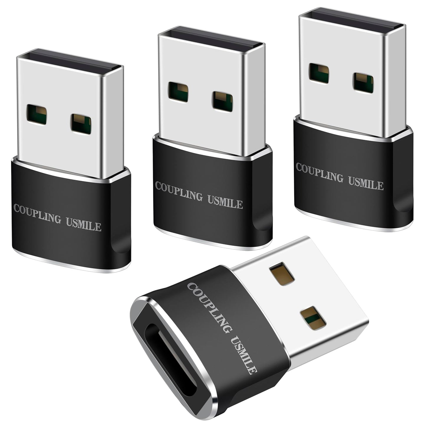 COUPLING USMILE USB to USB C Adapter 4 Packs for iPhone Fast Charging, Transfer and Type C OTG Convert. USBC to A Compatible with iPhone 17/16/15 Plus Pro Max,iPad Pro Air 7/6/5 Almost USB Devices