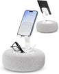 Phone Stand with Pillow, Adjustable iPhone Stand with Anti-Slip Strips, High-Viscosity Pads – Compatible with 4"-7" Devices, Including iPhone, iPad, Kindle, and Android (Grey)