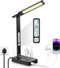 Infiway Desk Lamp with USB Charging Port: LED Eye-Caring Smart Table Light for Home Office - 1 Type-C, 1 USB-A Charging Port, 2 AC Power Outlets