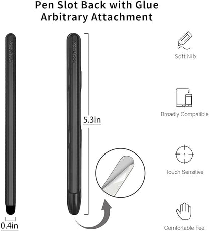 Stylus Pens with Pen Slot for Touch Screens, High Precision Capacitive Universal Stylus for iPad iPhone Tablets Samsung Galaxy All Touch Screen Devices (Black-Long)