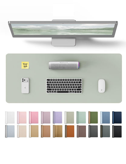 YSAGi Large Extended PU Leather Desk Pad Protector – Non-Slip Waterproof Desk Mat for Office & Home, Easy Clean Mouse Pad & Laptop Writing Blotter 35.4"x17" Black — 23.6" x 13.8"
