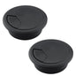 2 Pcs Desk Grommet 2-1/16" / 53 mm, Desk Cord Hole Cover, Cable Grommet ABS Plastic, Desk Hole Grommet for Home & Office Pc, Detachable Adjustable Cable Cord Organizer-Black