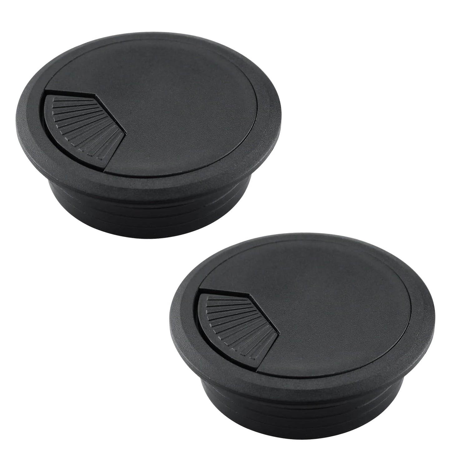 EASYEAH 2 Pcs Desk Grommet 2-1/16" / 53 mm, Desk Cord Hole Cover, Cable Grommet ABS Plastic, Desk Hole Grommet for Home & Office Pc, Detachable Adjustable Cable Cord Organizer-Black