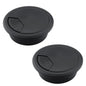 EASYEAH 2 Pcs Desk Grommet 2-1/16" / 53 mm, Desk Cord Hole Cover, Cable Grommet ABS Plastic, Desk Hole Grommet for Home & Office Pc, Detachable Adjustable Cable Cord Organizer-Black