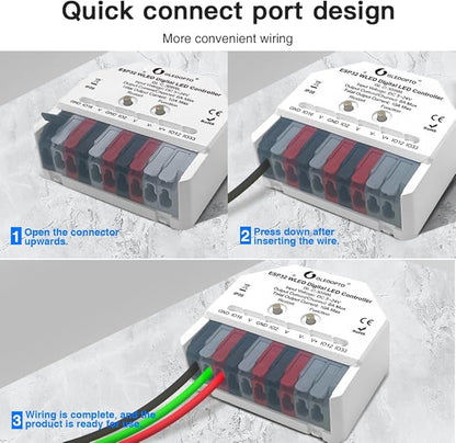GLEDOPTO ESP32 Mini WLED LED Controller DC 5~24V DIY Dynamic Lighting Work with Addressable Digital FCOB RGB IC WS2811 WS2812 SK6812 TM1814 WS2813 WS2815 Strip Light Easy Wiring