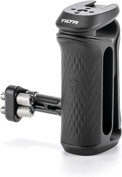 Tilta Xeno Side Handle for Filmmakers & Cameras - Black | Secure Connection & Helps Prevent Rotation | Adjustable Height | Textured Silicone Grip | Convenient Assembly (Dual 1/4″-20)