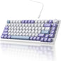 Ajazz AK820 TKL 75% Hot Swappable Mechanical Keyboard with Volume Knob, Gasket Mount Wired Gaming Keyboard, Pre-lubed Linear Switch, South-Facing RGB, PBT Keycaps