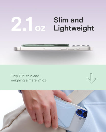 MOFT Magnetic Wallet Stand Compatible with iPhone 17/16/15/14/13/12 Series, Angle Adjustment & Magsafe Compatible MOVAS Phone Stand,Peppermint