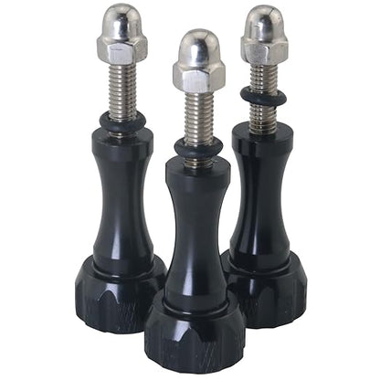 3PCS Black Aluminium Alloy Hand Tightened Screws Length 19.6mm Universal Action Camera Accessories Adapter Screw for Connecting Tripods Selfie Sticks Fill Light