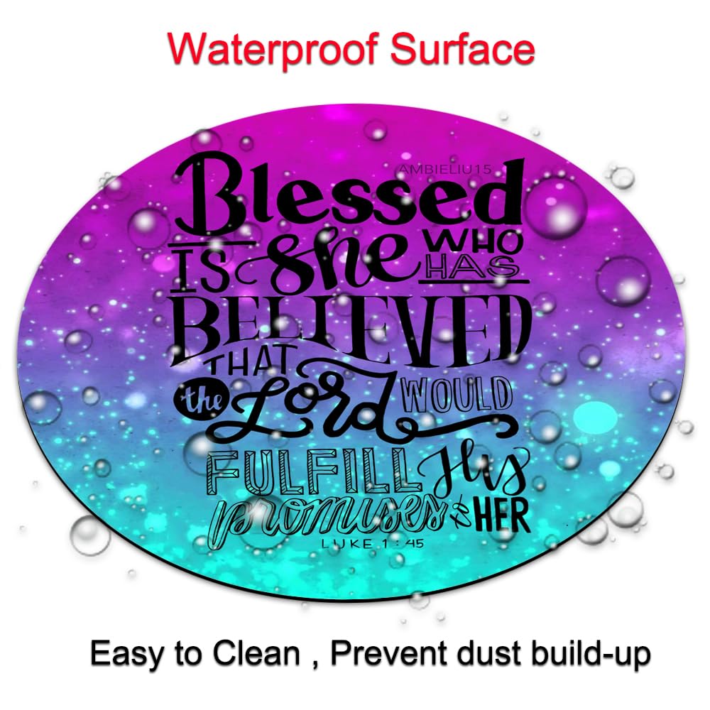 Inspirational Quote ， Gospel of Luke Round Mouse pad Customized Mousepad Non-Slip Rubber Base Mouse Pads for Computers Laptop Office Desk Accessories Mouse pad