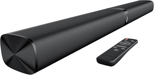 Assistrust Sound Bar for Smart TV, Soundbar with Bluetooth/ARC/Opt/AUX Connect, Auto Volume Boost, 3 Equalizer Modes, 2 in 1 Detachable Soundbar for TV/PC/Gaming/Projectors