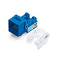 TRUE CABLE Cat6A Unshielded (UTP) Keystone Jack, 90-Degree Punch-Down RJ45 Female Module, PoE++ 4PPoE, UL Listed & TIA Certified, Blue, 12 Pack