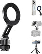 elitehood Aluminum Magnetic Camera Phone Mount with 360° Rotatable Cold Shoe Base, MagSafe iPhone Tripod Mount Adapter with 1/4” Screw & Hot Shoe, 180° Tilt Cell Phone Holder for Tripod Attachment