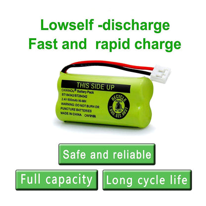 OXWINOU 2.4v BT184342 BT284342 BT18433 BT28433 BT183348 BT283348 BT-1011 Replacement Battery Compatible with Phone CS6209 CS6219 CS6229 DS6151 89-1330-01-00 CPH-515D(2-Pack)