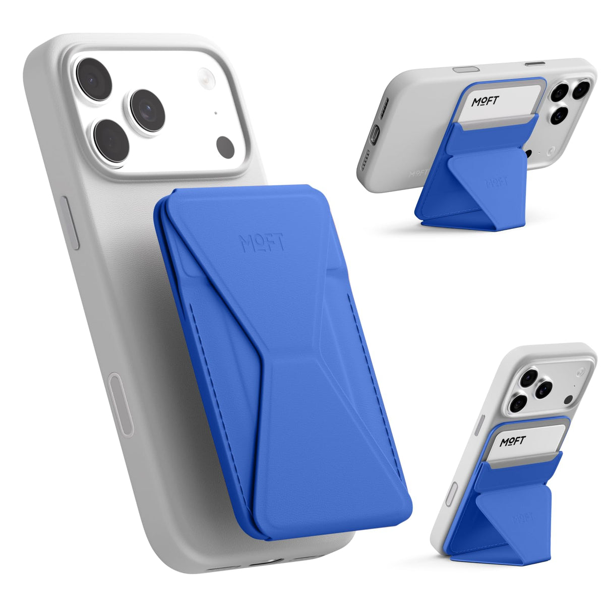 MOFT Magnetic Wallet Stand Compatible with iPhone 18/17/16/15/14/13 Series, Angle Adjustment Magsafe Compatible MOVAS Phone Stand,Clay