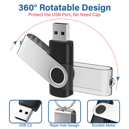 16GB Flash Drive 10 Pack, Wooolken USB 2.0 Thumb Drives Memory Stick