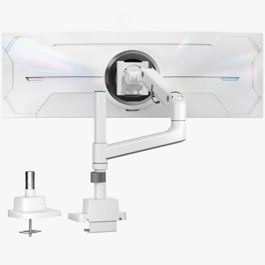 monTEK Ultrawide Monitor Arm Max 57",Height Adjustable 8.1"-25.5",White