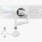 monTEK Ultrawide Monitor Arm Max 57",Height Adjustable 8.1"-25.5",White