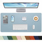 Leather Desk Pad Protector, Office Mat, Large Mouse Pad, Non-Slip Blotter, Laptop Pad, Waterproof Writing Pad for Office & Home (Grey Blue, 40" x 17")