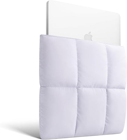 Comfyable Puffy Laptop Sleeve 13 Inch 14 Inch, Quilted Puffer Laptop Carrying Case, Pillow Case Compatible with MacBook Air M4 2025 M3 M2 M1, MacBook Pro M4 Pro/Max, Lavender