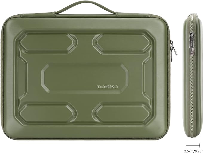 DOMISO 15.6 inch Laptop Sleeve with Handle Shockproof Waterproof EVA Protective Case for 15.6" Yoga 720 IdeaPad 310 320 ThinkPad T570/Legion 5 Gen 6/HP Envy 15/15.6" Notebooks, Green
